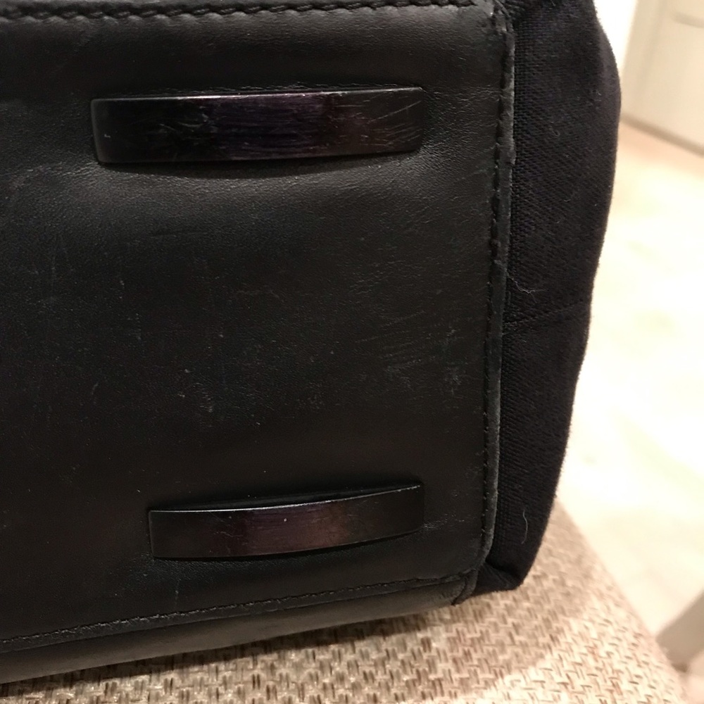 TUMI Black Leather & Nylon Large Tote Shoulder Bag Work Travel Laptop Bag - Picture 5 of 13